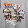 Naruto Shippuden Chibi Characters Eating Ramen Athletic Heather Women's Crop- - image 2 of 3