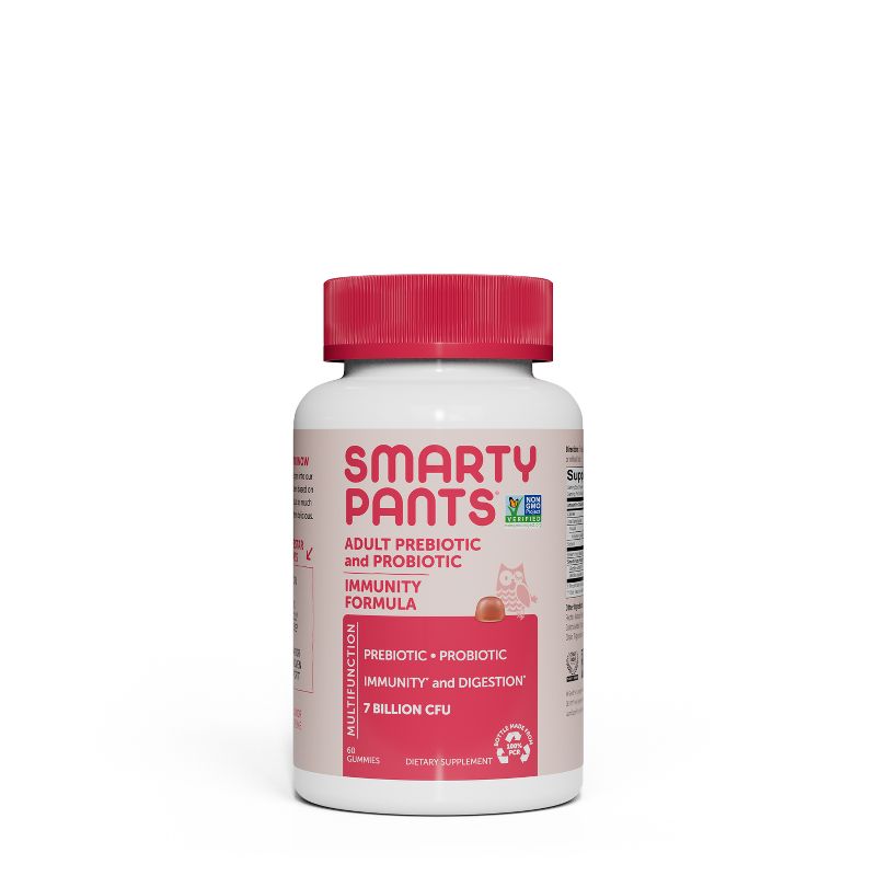 SmartyPants Adult Prebiotic &#38; Probiotic Immunity &#38; Digestive Health Gummy Vitamins - Strawberry Creme - 60 ct, 3 of 6