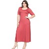 Plus Size Elbow Length Sleeve Maxi Dress - 24seven Comfort Apparel™ - 2 of 4