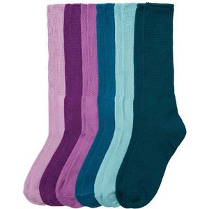 Comfort Choice Women's Plus Size 6-Pack Rib Knit Socks - 1 of 4