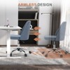 Modern Armless Office Chair: Swivel, Adjustable, Fabric - 4 of 4