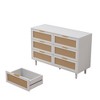 VYNXARIA 51.18inch 6-Drawers Rattan Storage Cabinet Rattan Drawer,for Bedroom,Living Room - 3 of 4