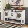 Signature Design by Ashley Valebeck Dining Server White/Brown/Beige: Rustic Farmhouse Sideboard with Adjustable Shelves - 2 of 4