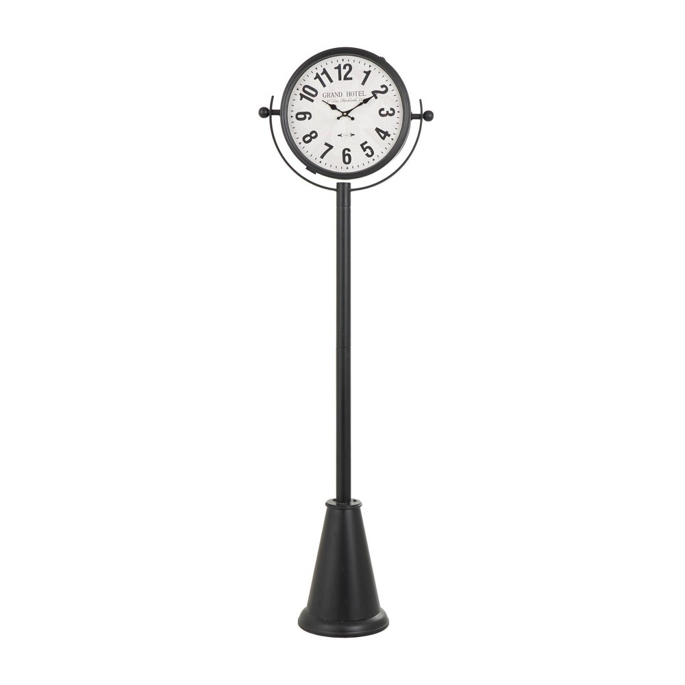 Photos - Wall Clock 72"x22" Metal Double Sided Tall Standing Floor Clock with Cone Shaped Base