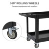 Service Cart, 500 LBS Heavy Duty 2-Shelf Rolling Utility Cart - 45''X25'' Trays, Non-Marking Wheels (Warehouse/Garage/Cleaning) - 4 of 4
