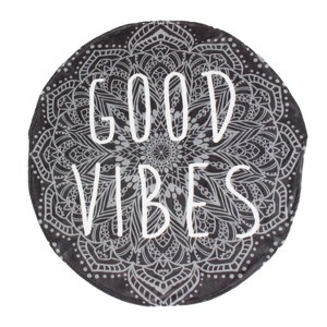 Round Good Vibes Throw Blanket Silver - Décor Therapy