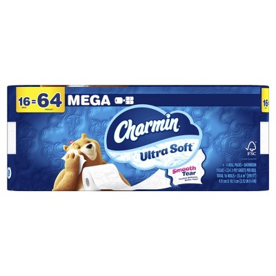 Charmin Ultra Soft Toilet Paper 16 Mega Rolls, 224 Sheets Per Roll