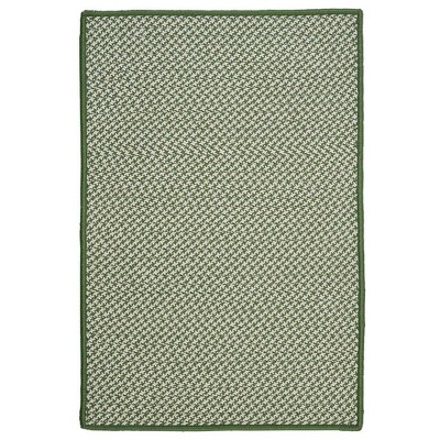 Colonial Mills Outdoor Houndstooth Tweed Braided Rug, Leaf Green 5'x8', Rectangle Shape