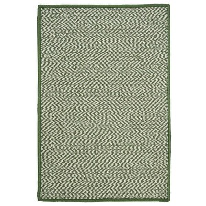 Colonial Mills Outdoor Houndstooth Tweed Braided Rug, Leaf Green 3'x5', Rectangle Shape - 1 of 2