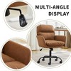 QingMoon PU Leather Office Desk Chair, 360° Swivel Computer Chair, Modern Ergonomic Armchair with Square Mid-Back for Conference, Study Room - 3 of 4