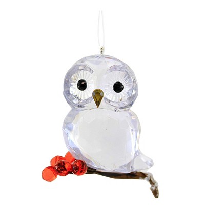 Crystal Expressions 3.5 Inch Winter Owl Ornament Wise Berries Tree Ornaments