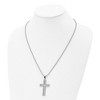 Black Bow Jewelry Stainless Steel & White CZ Voided Cross Necklace, 22 Inch - 3 of 4