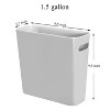 LunaLulinlk Gray 1.5 Gallon Slim Trash Can, Plastic Trash Can, Small Trash Can with Handle - 2 of 4