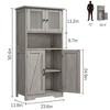 Homhougo 54in Tall Farmhouse Freestanding Kitchen Pantry Cabinet with Glass Doors and Adjustable Shelves Cupboard, Floor Cabinet Gray - 2 of 4
