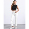 INSPIRE CHIC Women's High Waist Straight Leg Side Pockets Casual Punk Faux Leather Pants - 4 of 4