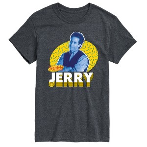 Men's Seinfeld Jerry Retro Short Sleeve Graphic T-Shirt - Heather Charcoal - 2X Big and Tall - 1 of 4