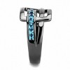 Slickblue Sea Blue Crystal Belt Style Ring, Light Black Stainless Steel, Women’s Fashion Ring, Sizes 5-10 - 4 of 4