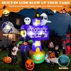 HOMDOX 3.25 × 1.25 × 8 FT Halloween Inflatables with Built-in LED Lights, Spooky Ghost Tombstone with Witch Pumpkin Cat Decorations Outdoor Pumpkin - 4 of 4
