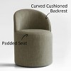 Best Home Office Chair with Wheels Linen Barrel Upholstered Office Chair Armless for Home Office,Living Room-Tanpinhause - 4 of 4