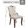 QingMoon Velvet Dining Chairs Set of 2, Mid Century Modern Kitchen Chairs, Tufted Wingback Chairs with Wood Handles and Nailhead Trim for Dining Room - 4 of 4