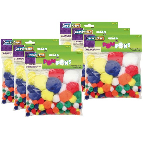 Creativity Street® Glitter Pom Pons, Assorted Colors, 1/2, 80 Per Pack, 6  Packs : Target