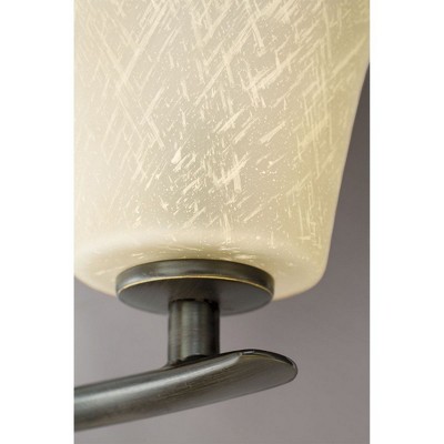 Bravo Brushed Nickel 1-Light Bath Vanity with Etched Glass Shade