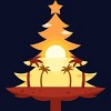 Junior's Design By Humans Christmas in July Tree Sunset By destiny29 T-Shirt - 2 of 3