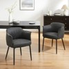 HOMLUX PU Leather Mid-Century Modern Dining Chair with Armrest, Metal Legs - 3 of 4