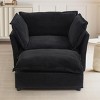 Accent Sofa Couch Transitional Style with Movable Ottoman and Wide Seat for Living Room 47" - 3irtyhousy - 2 of 4
