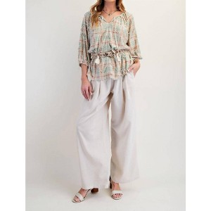 Women's Self-distressed Plaid Top - Easel - 1 of 3