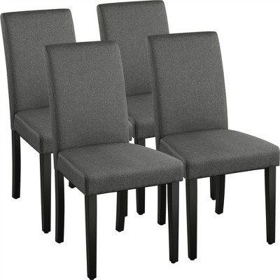 Yaheetech 4pcs Upholstered Fabric Dining Chairs with Solid Wood Legs For Dining Room
