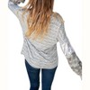 Women's SILVER SEQUIN CAMO SLEEVE SWEATER - Haptics - 4 of 4