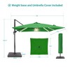 Sonkuki 11FT Round Offset Outdoor Solar LED Patio Aluminum Cantilever Umbrella w/ Base Included & Infinite Canopy Angle Adjustment - 2 of 4