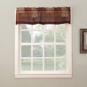 56"x14" Eden Window Valance Dark Red/Black/Cream - No. 918 - 1 of 4