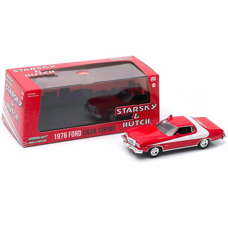 1976 Ford Gran Torino Red with White Stripe "Starsky and Hutch" (1975-1979) TV Series 1/43 Diecast Model Car by Greenlight, 3 of 4