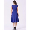INSPIRE CHIC Women's Sleeveless Round Collar Front Twist Work Office Elegant A Line Midi Dresses - 3 of 4