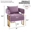 Modern Decorative 2PC Teddy Fleece Upholstered Side Chairs with Gold Metal Legs, Ergonomic Cushion, No Wheels, Suitable for Living Room - 3 of 4