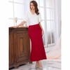 INSPIRE CHIC Women's Fishtail High Waist Formal Cocktail Evening Bodycon Long Maxi Mermaid Skirts - 3 of 4