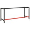 vidaXL Work Bench Frame Matte black and matte red Powder-coated metal - 3 of 4