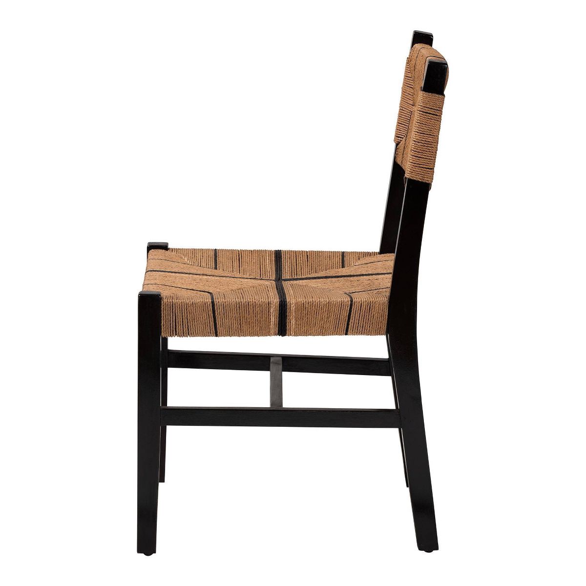 bali & pari Prita Paper Loom and Mahogany Wood Dining Chair Brown/Black - thumbnail 6