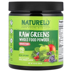 NATURELO Raw Greens Whole Food Powder, Unsweetened, 8.5 oz (240 g) - 1 of 4