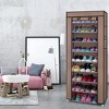GustoWave Shoe Rack Closet, 9 tiers Shoe Rack With Dustproof Cover Closet Shoe Storage Cabinet Organizer Brown - 2 of 4