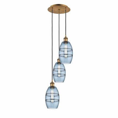 Vaz - 3 Light Cord Hung Multi Pendant In Industrial Style-25.13 Inches Tall and 12.38 Inches Wide