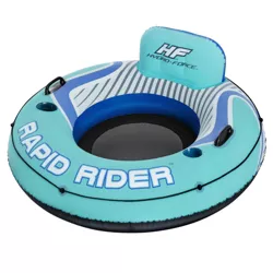 Bestway Hydro-Force Comfort Plush Rapid Rider Single River Tube Float with Wrap Around Rope, Handles, and Cup Holders, 48 Inch