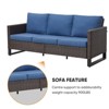 5 Piece Outdoor Patio Furniture Set Wicker Patio Conversation Set, Outdoor Swivel Rocker Chairs with 3-Seater Sofa and 2 Ottomans for Small Space - 4 of 4