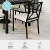 Martha Stewart Lily Pond Set of 2 Indoor-Outdoor Stackable Patio Dining Armchairs with Steel Frames in Black with Cream All-Weather Cushions - 4 of 4