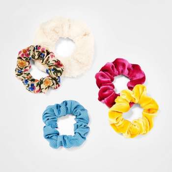 Girls' 5pk Solid and Floral Printed Bow Hair Elastics - Cat & Jack™