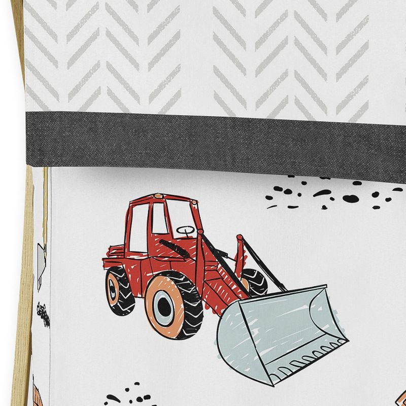 Sweet Jojo Designs Boy Laundry Hamper Construction Truck Red Blue and Grey, 3 of 6