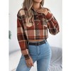 Coolmee Womens Flannels Fall Cropped Shacket Plaid Jacket Long Sleeve Button Down Coat Fall Fashion Outfits - 4 of 4