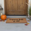 HomeRoots 17" X 29" Brown And Natural Fall Happy Fall Y'all Outdoor Coir Door Mat - 2 of 4